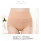 Lot de 4 Culottes Gainantes Taille Haute en Coton – Confort & Ventre Plat