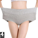 Lot de 4 Culottes Gainantes Taille Haute en Coton – Confort & Ventre Plat
